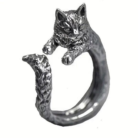 Vintage ring with a cat - Picture 2 of 7